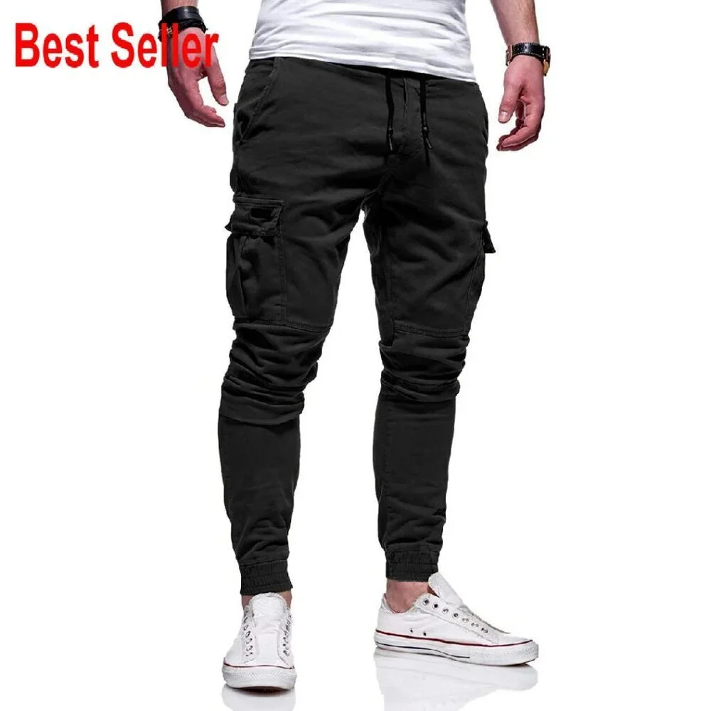 Men's Cargo Joggers Casual Hiking Pants Workout Sweatpants Tapered Fit